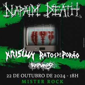 Napalm Death em BH - 22/10/2024 (Terça) - Mister Rock