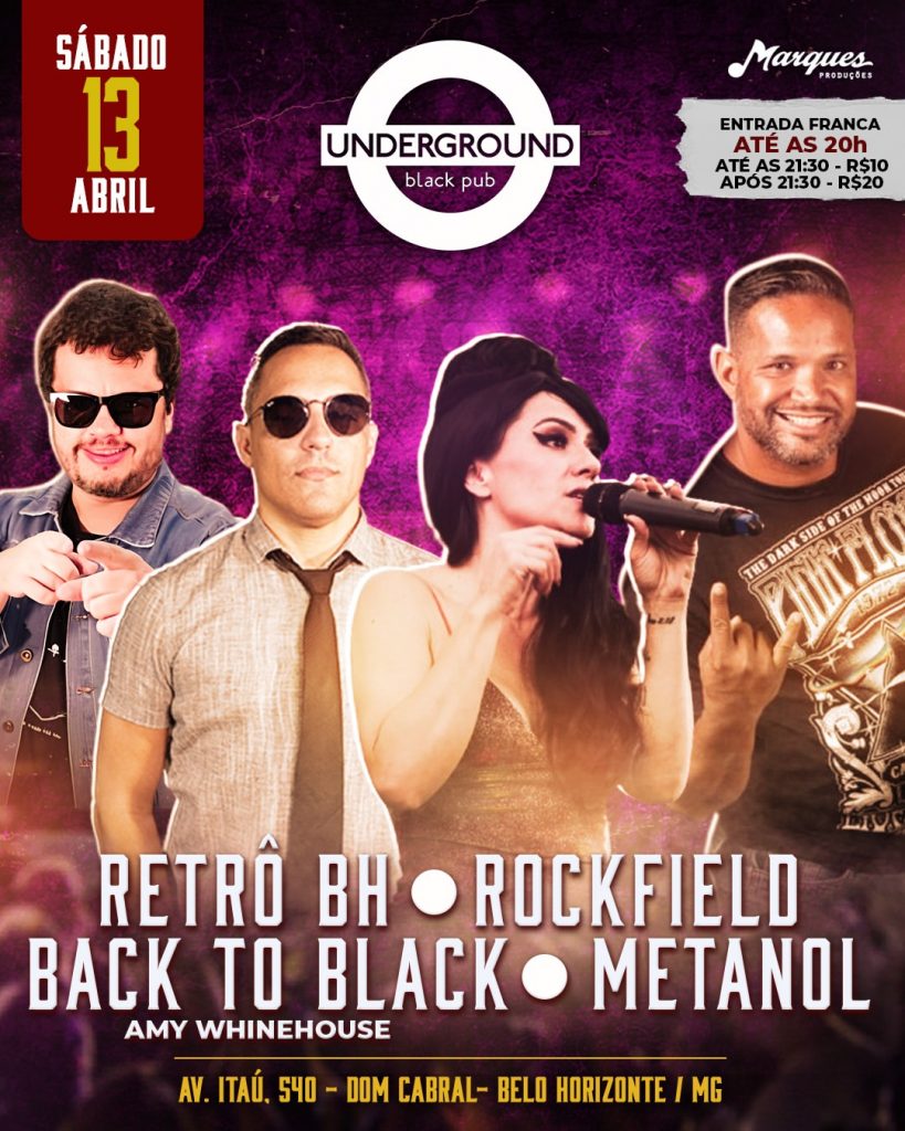 Retrô BH | Rockfield | Back to Black | Metanol - {DATA} - Underground Black Pub