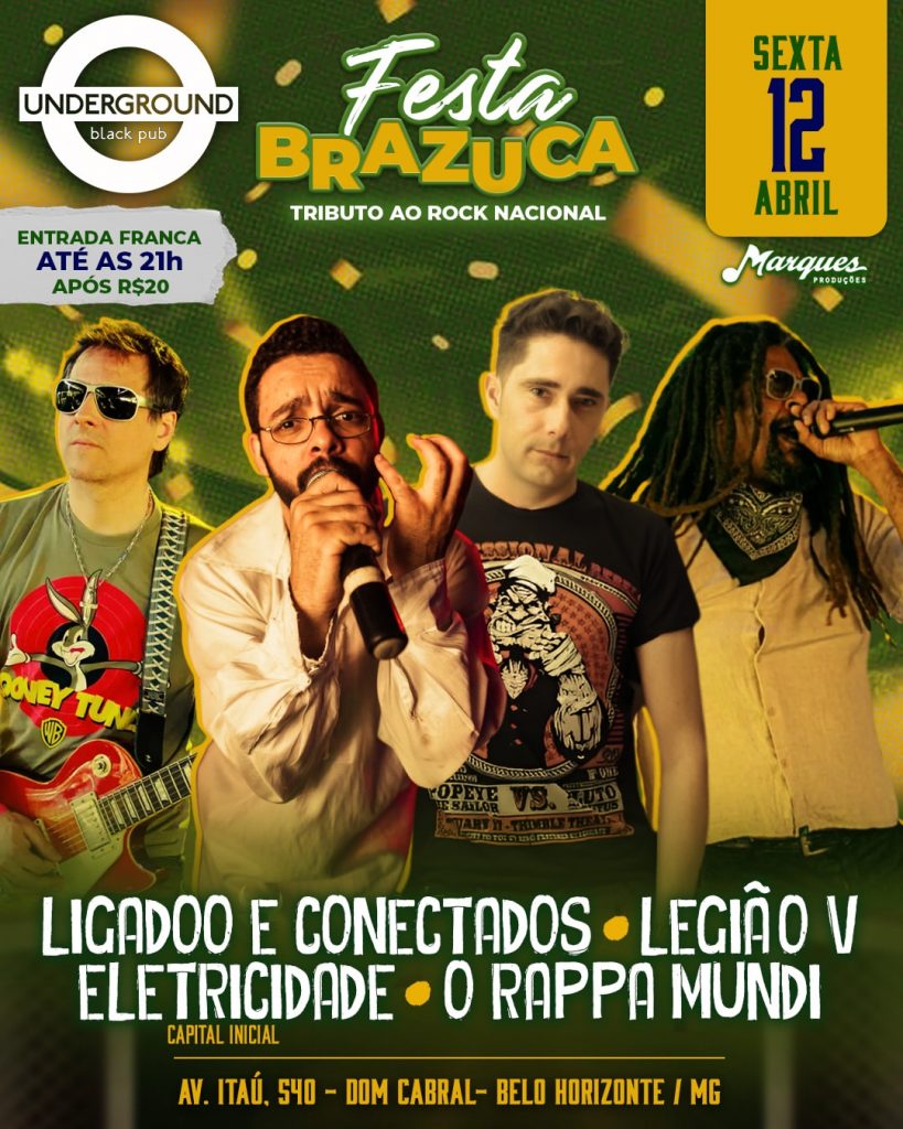 Festival Brazuca - Tributo ao Rock Nacional - {DATA} - Underground Black Pub