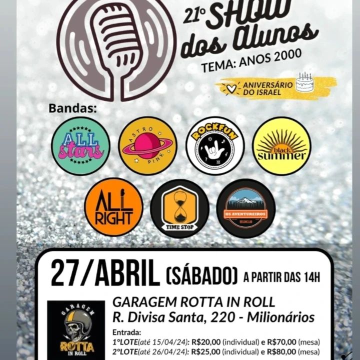 21º Show de Alunos | Festival de Rock Garagem - {DATA} - Garagem Rotta in Roll