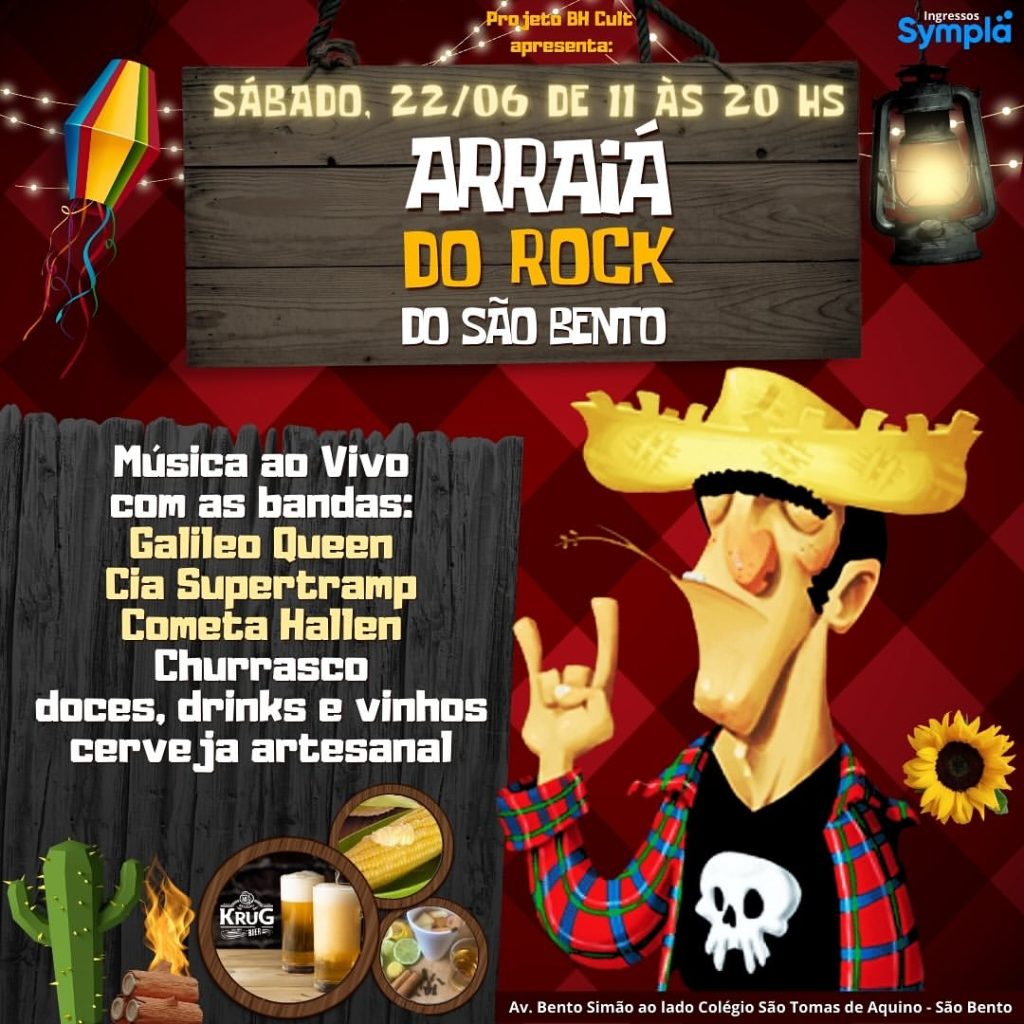 5º Arraiá do Rock no São Banto - {DATA} - São Bento | Belo Horizonte - MG