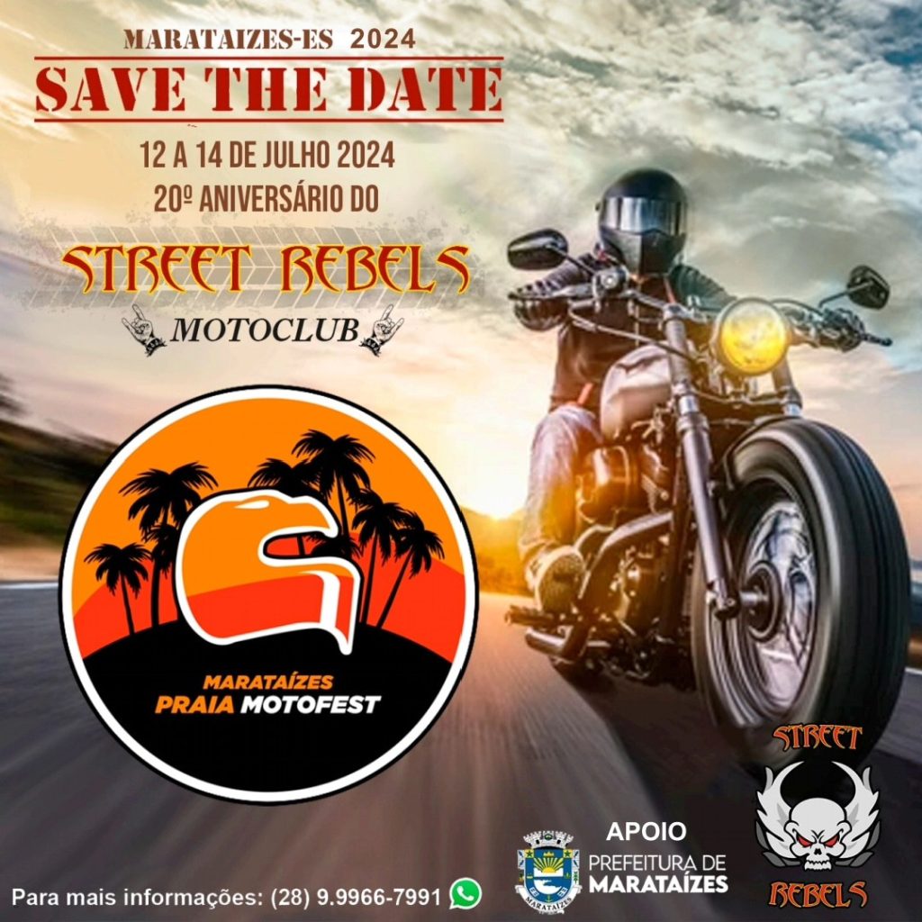 MARATAIZES PRAIA MOTO FEST - 20º ANIVERSÁRIO STREET REBELS - {DATA} - Praia do Xodo | Marataizes - ES
