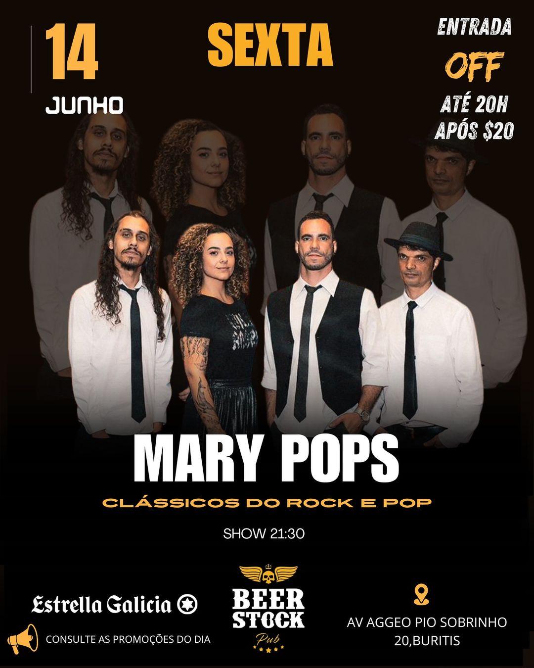 Show de Rock em BH - Mary Pops – 14/06/2024 (Sexta-Feira) – Beerstock Pub