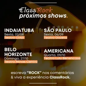CLASSROCK Concerto – 06/09/2024 (Sexta-Feira) – Teatro Gazeta | São Paulo – SP