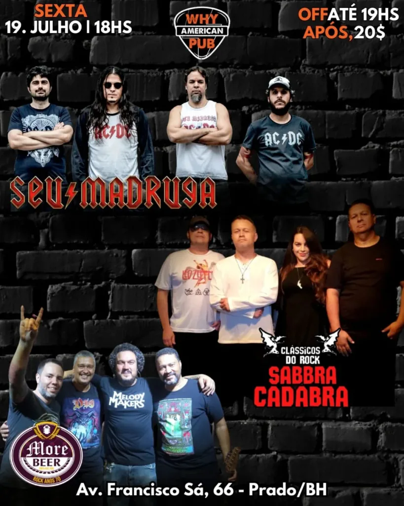 Seu Madruga | Sabbra Cadabra | More Beer – 19/07/2024 (Sexta-Feira) – Why American Pub