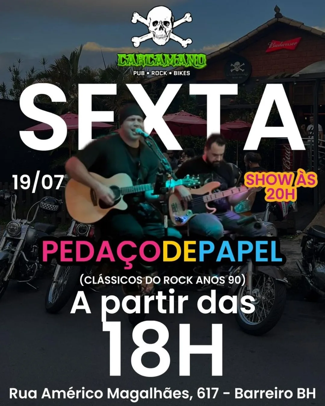 Show de Rock em BH - Pedaço de Papel – 19/07/2024 (Sexta-Feira ...