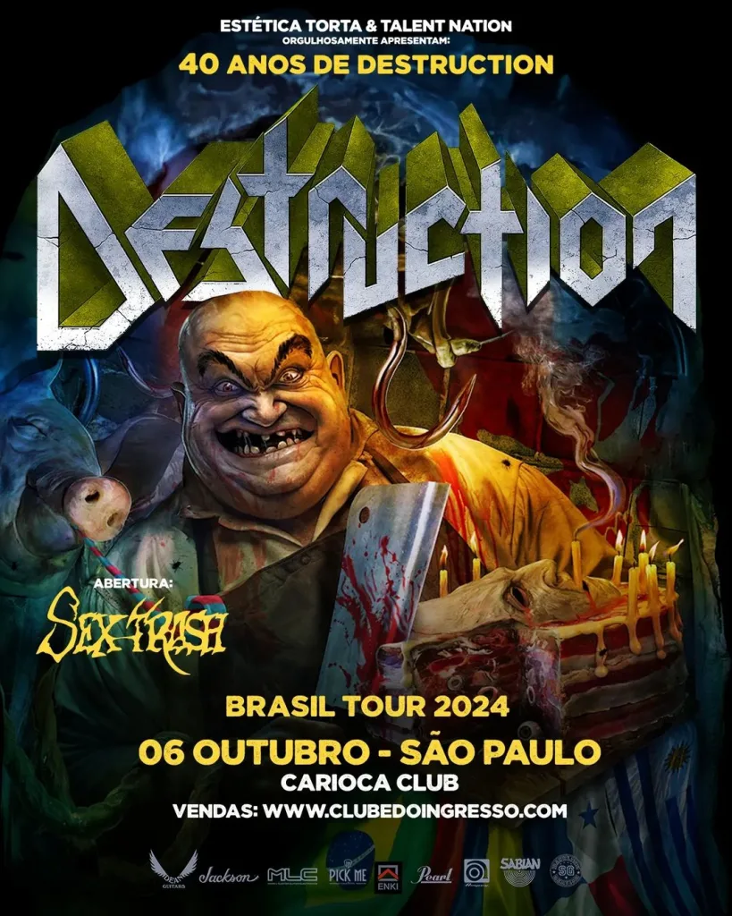 Destruction – 06/10/2024 (Domingo) – Carioca Club Pinheiros | São Paulo – SP