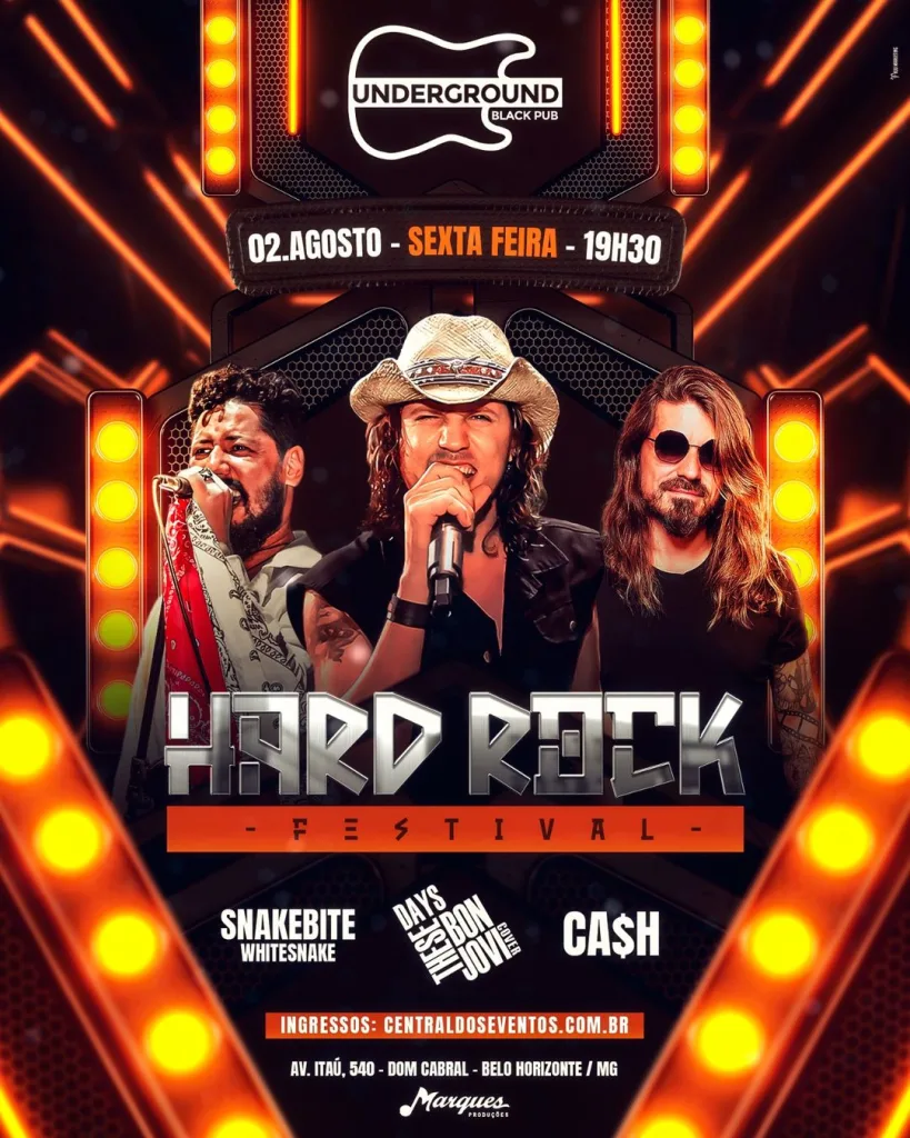 Hard Rock Festival – 02/08/2024 (Sexta-Feira) – Underground Black Pub