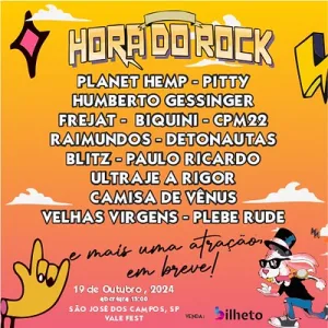 FESTIVAL HORA DO ROCK – 19/10/2024 (Sábado) – Arena Vale Fest | São José dos Campos – SP