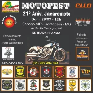 Motofest – 21º Aniversário Jacaremoto – 28/07/2024 (Domingo) – Espaço Vip | Contagem – MG
