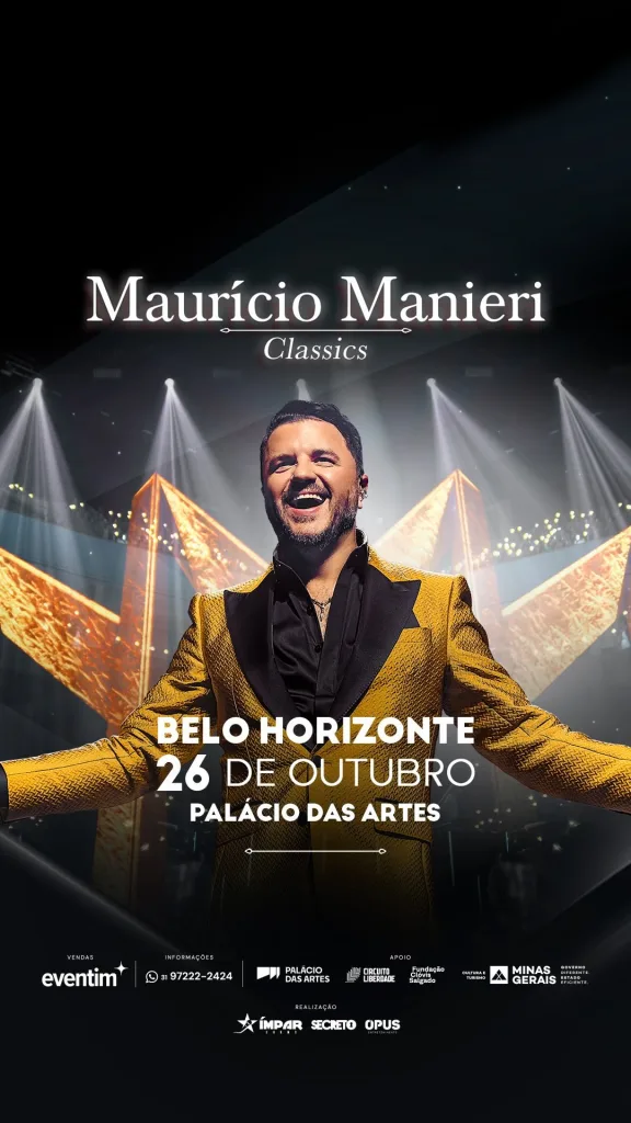 MAURÍCIO MANIERI – CLASSICS – 26/10/2024 (Sábado) – Palácio das Artes