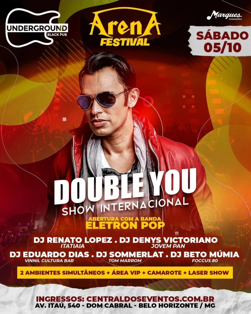 Double You | Abertura: Eletron Pop – 05/10/2024 (Sábado) – Underground Black Pub