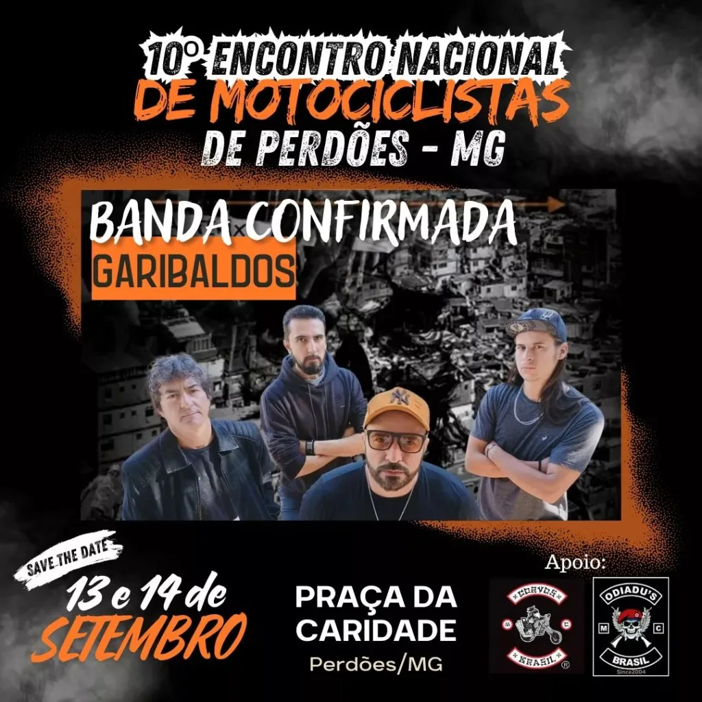 10° Encontro de Motociclistas de Perdões – 13/09/2024 a 14/09/2024 – Praça da Caridade | Perdões – MG