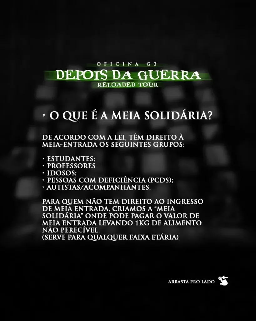 OFICINA G3 – DEPOIS DA GUERRA – 20/12/2024 (Sexta-Feira) – BeFly Hall