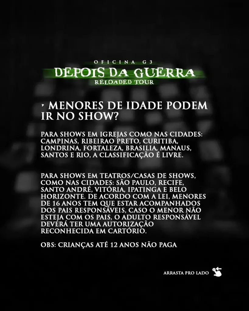 OFICINA G3 – DEPOIS DA GUERRA – 20/12/2024 (Sexta-Feira) – BeFly Hall