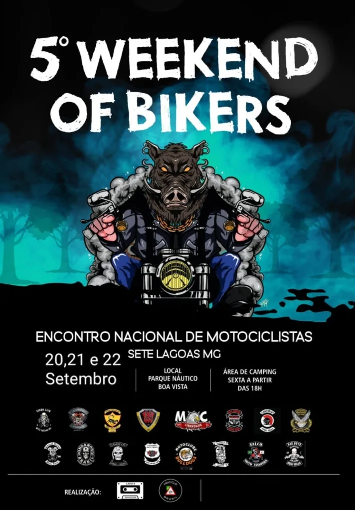 5º Weekend of Bikers Sete Lagoas – 20/09/2024 a 22/09/2024 – Parque Aquático Boa Vista | Sete Lagoas – MG