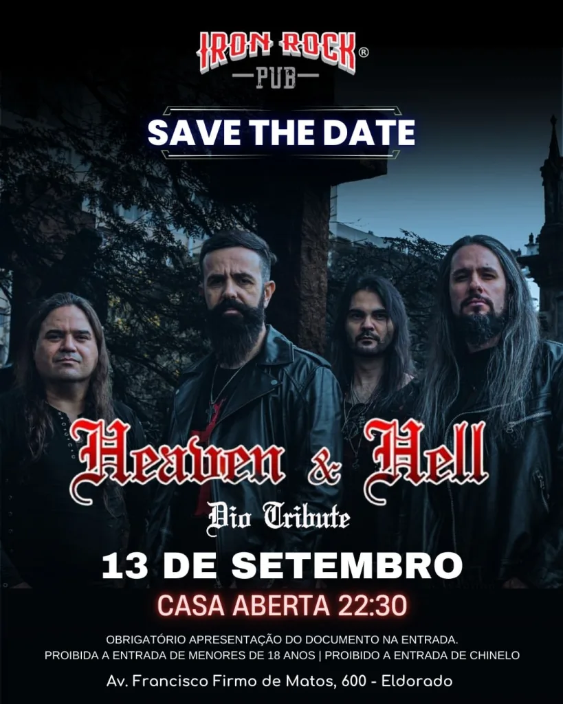 Heaven & Hell – Dio Tribute – 13/09/2024 (Sexta-Feira) – Iron Rock Pub