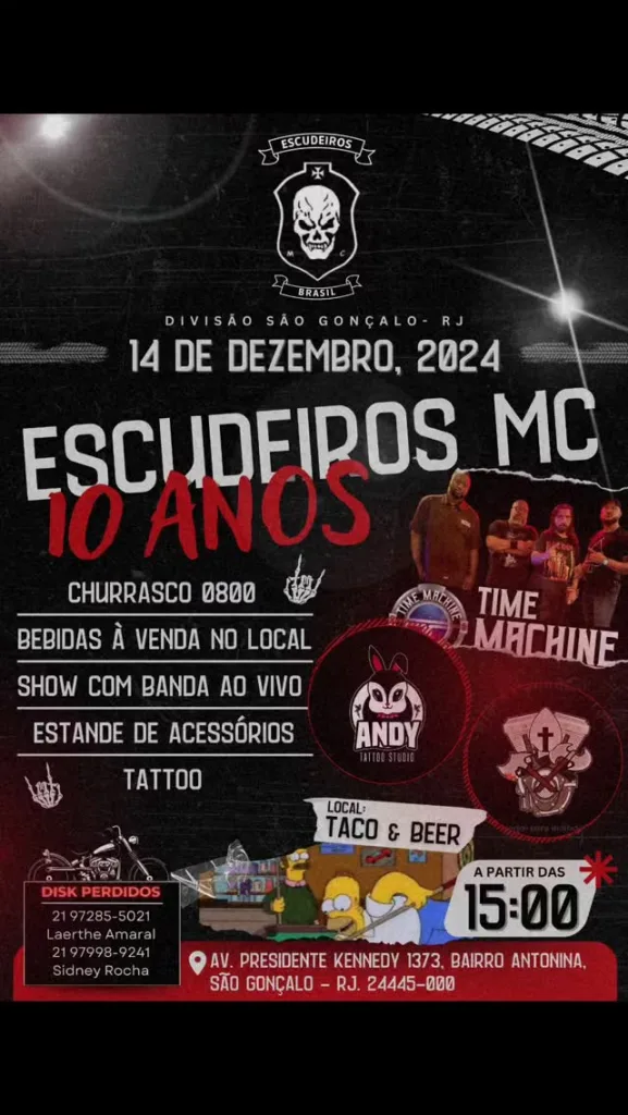 10 Anos do Escudeiros Motoclube – 14/12/2024 (Sábado) – São Gonçalo – RJ