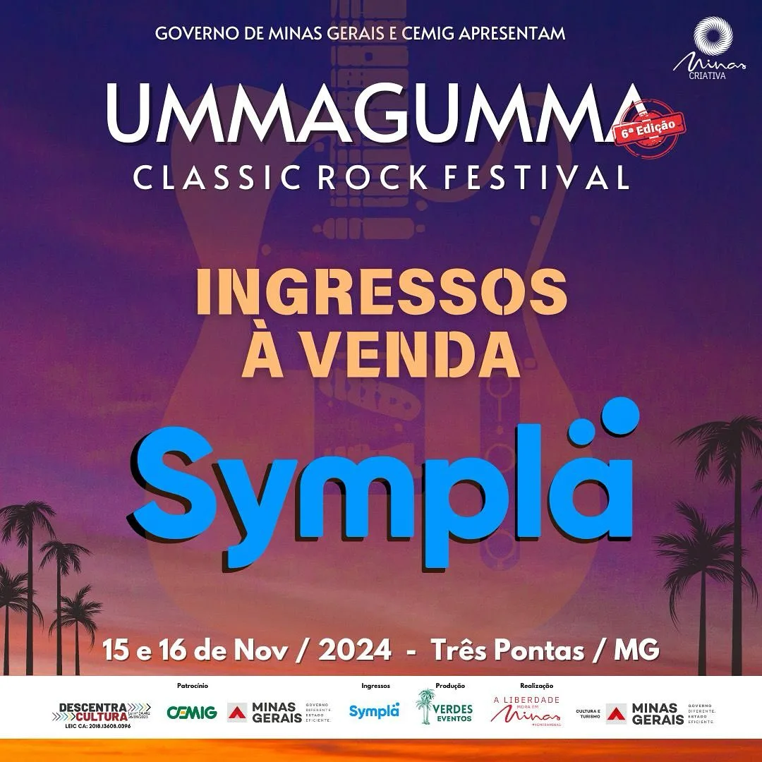 Ummagumma Classic Rock Festival – 15/11/2024 a 16/11/2024 – Espaço Verdes Eventos | Três Pontas – MG