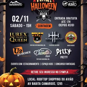 Halloween Mister Rock – 02/11/2024 (Sábado) – Shopping do Avião | Contagem – MG