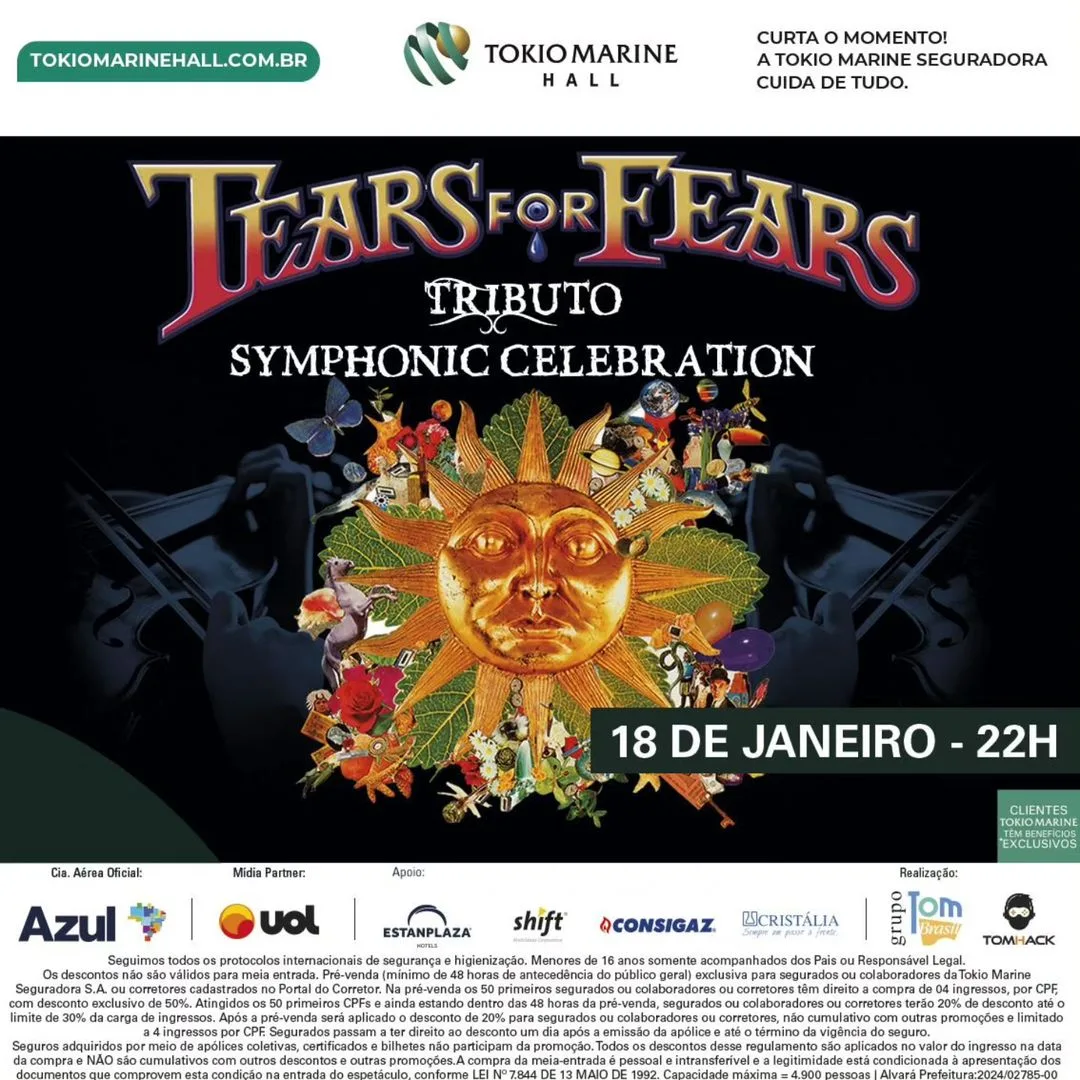 TRIBUTO TEARS FOR FEARS SYMPHONIC CELEBRATION 18/01/2025 (Sábado