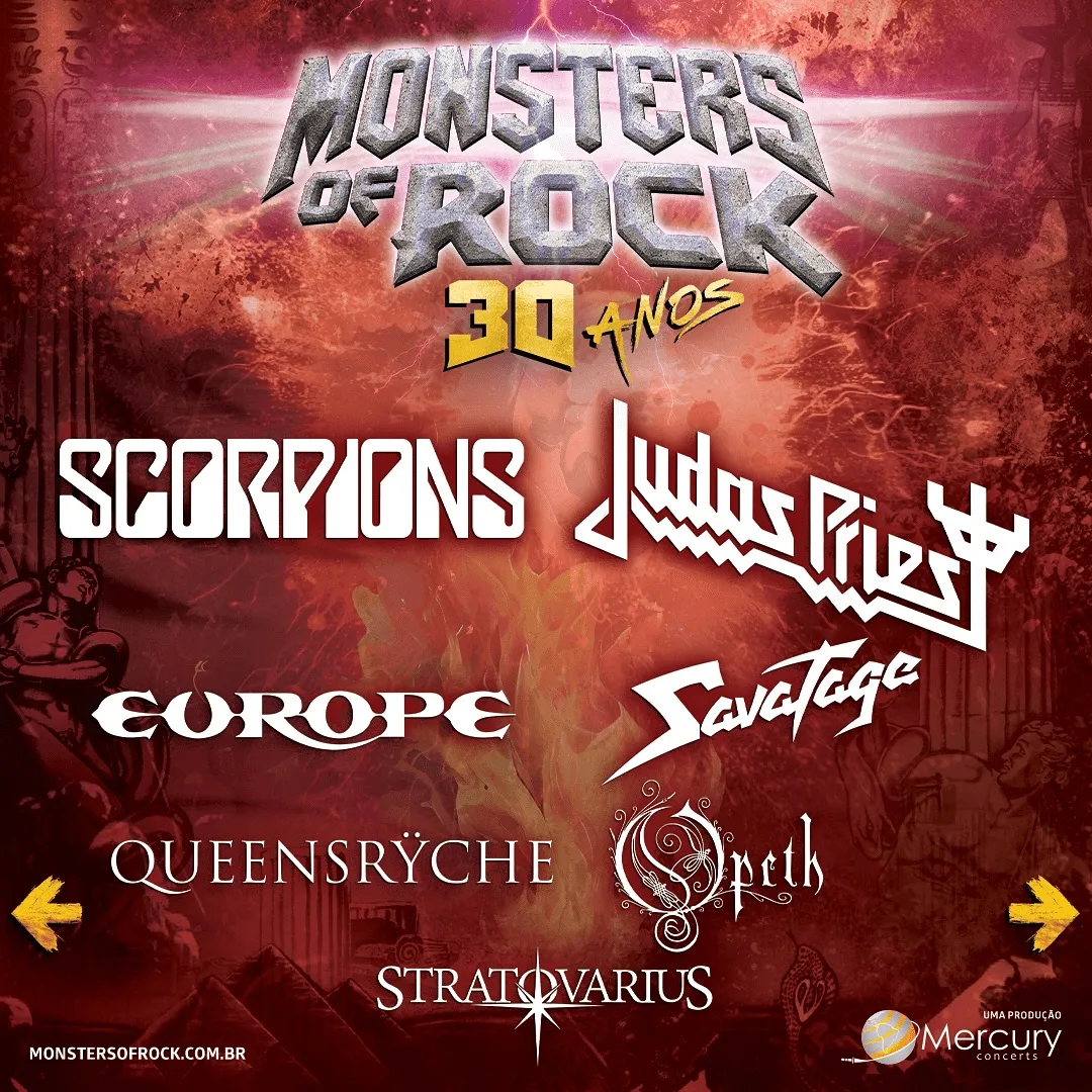 Monsters of Rock 30 Anos – 19/04/2025 (Sábado) – Allianz Parque | São Paulo – SP