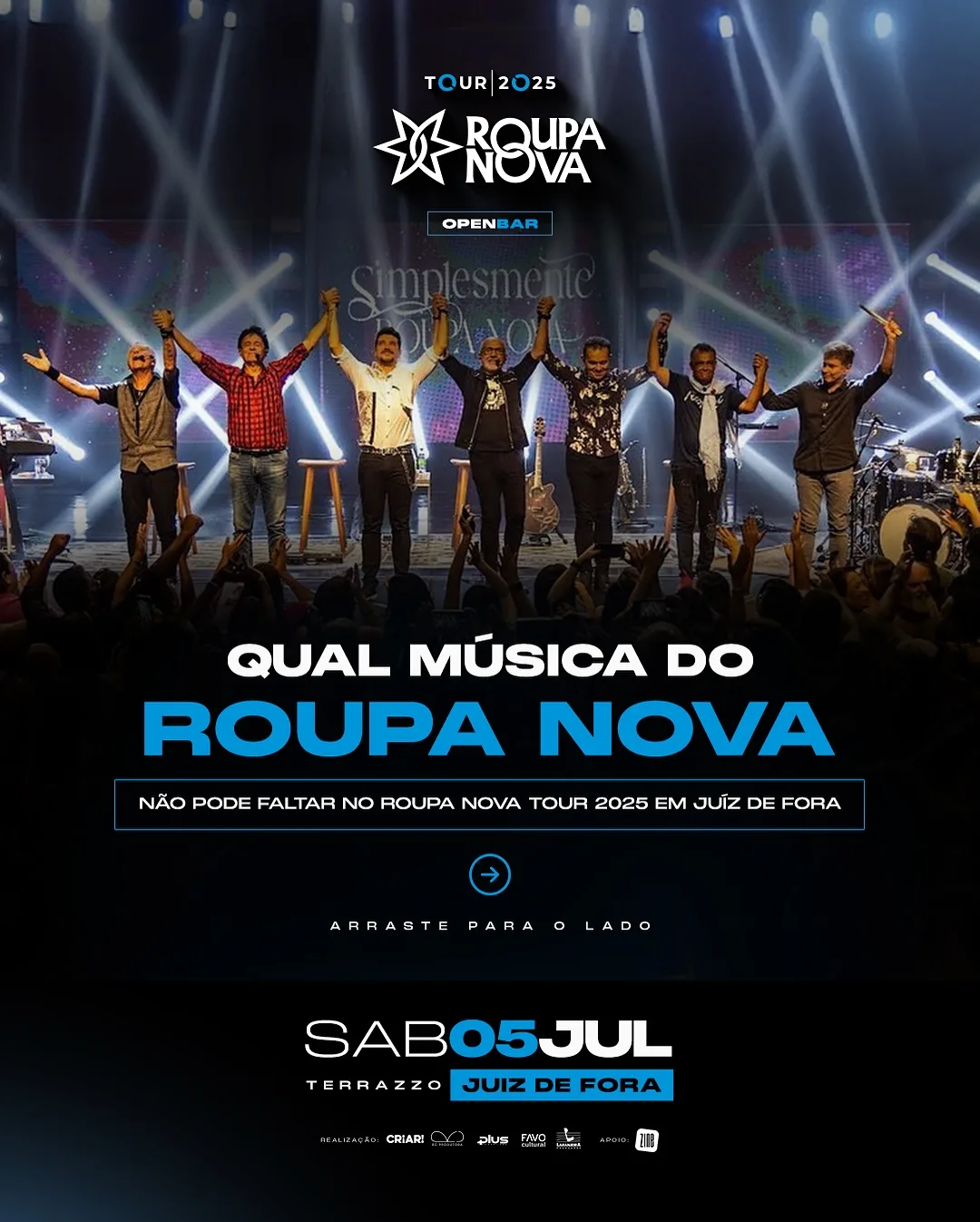 Roupa Nova – 05/07/2025 (Sábado) – Terrazzo | Juiz de Fora – MG
