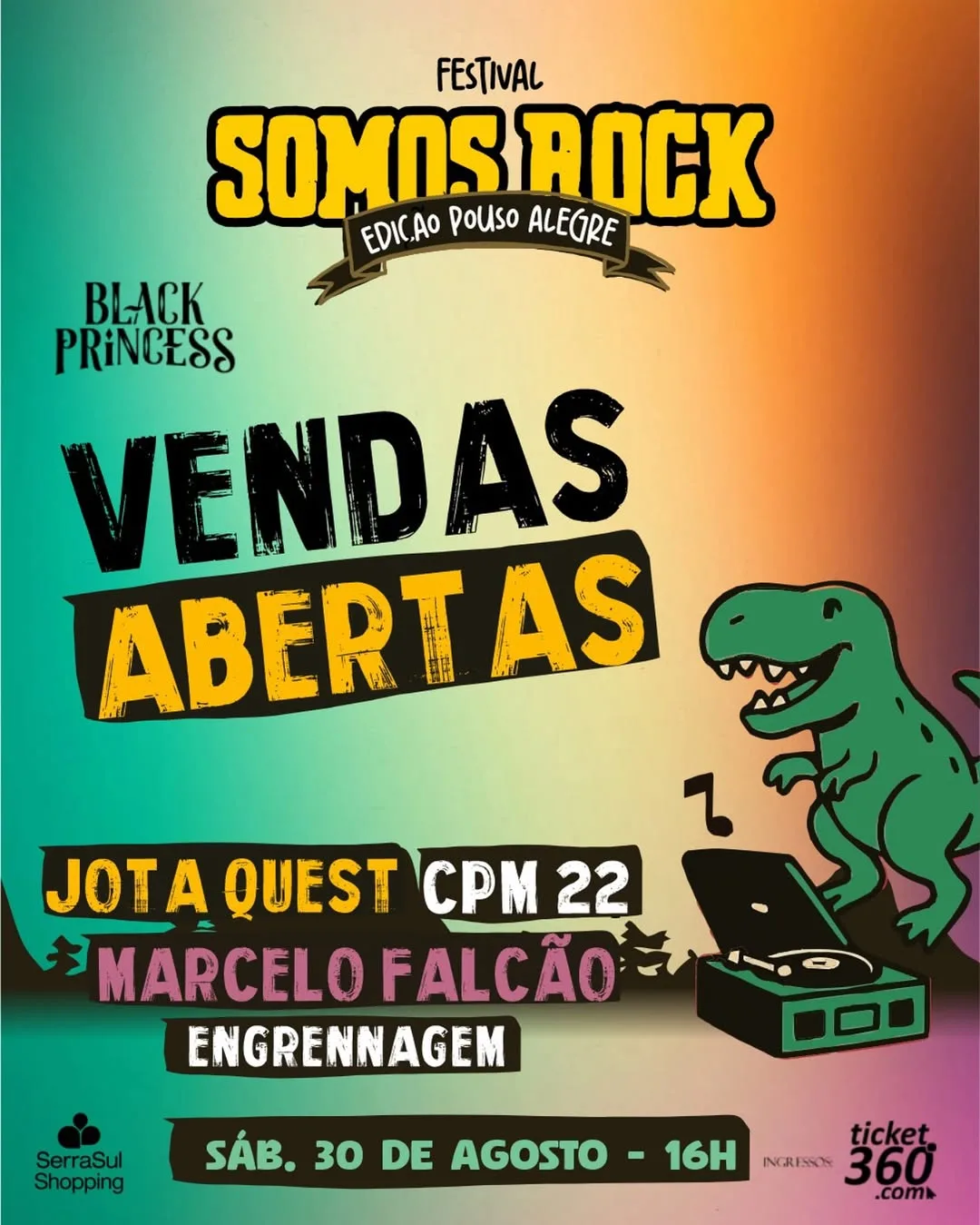Somos Rock Festival 2025 – 30/08/2025 (Sábado) – SerraSul Shopping | Pouse Alegre – MG