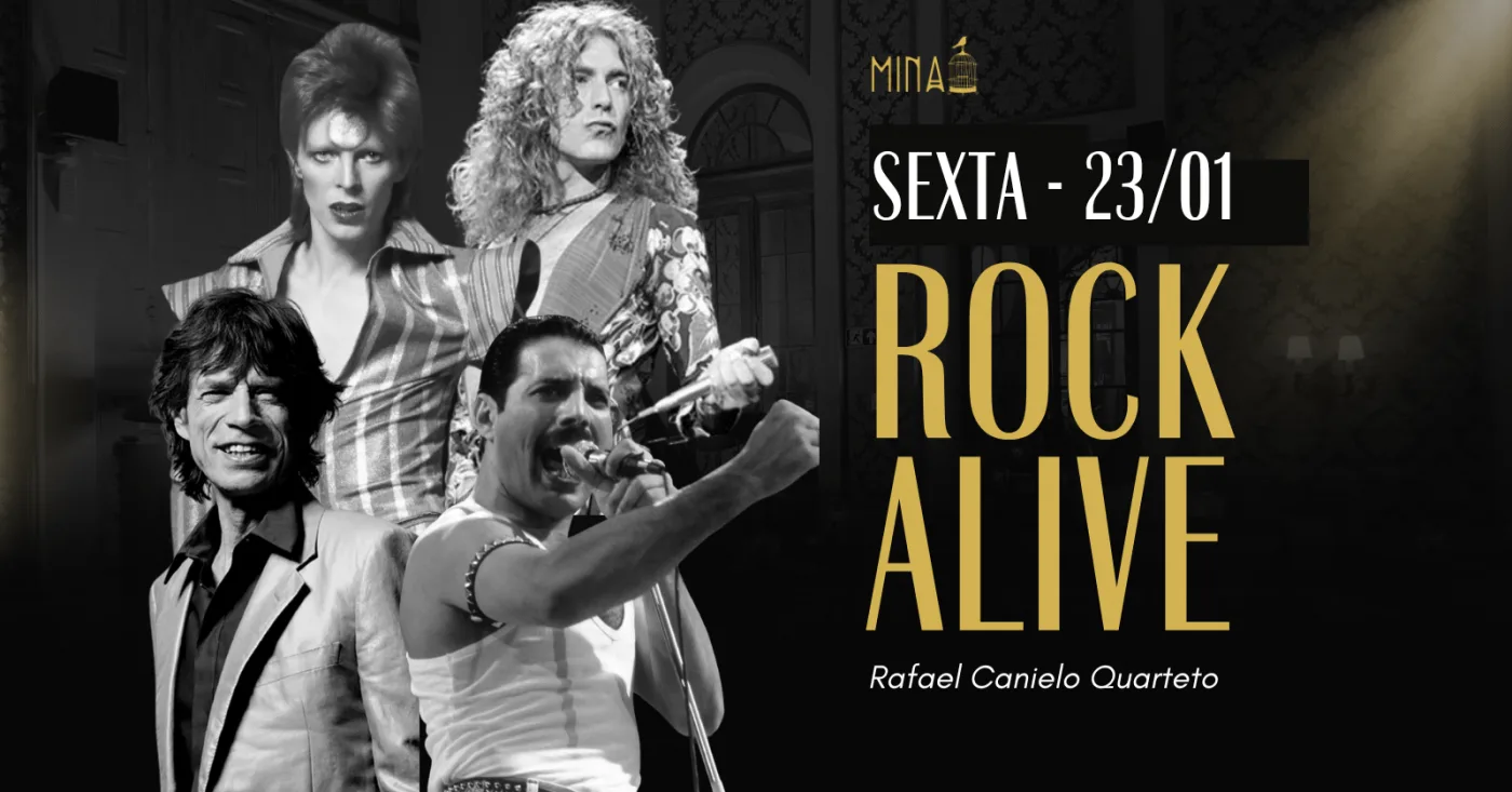 Mina apresenta ROCK ALIVE – Rafael Canielo Quarteto – 23/01/2026 (Sexta-Feira) – Mina Jazz Bar | Belo Horizonte / MG