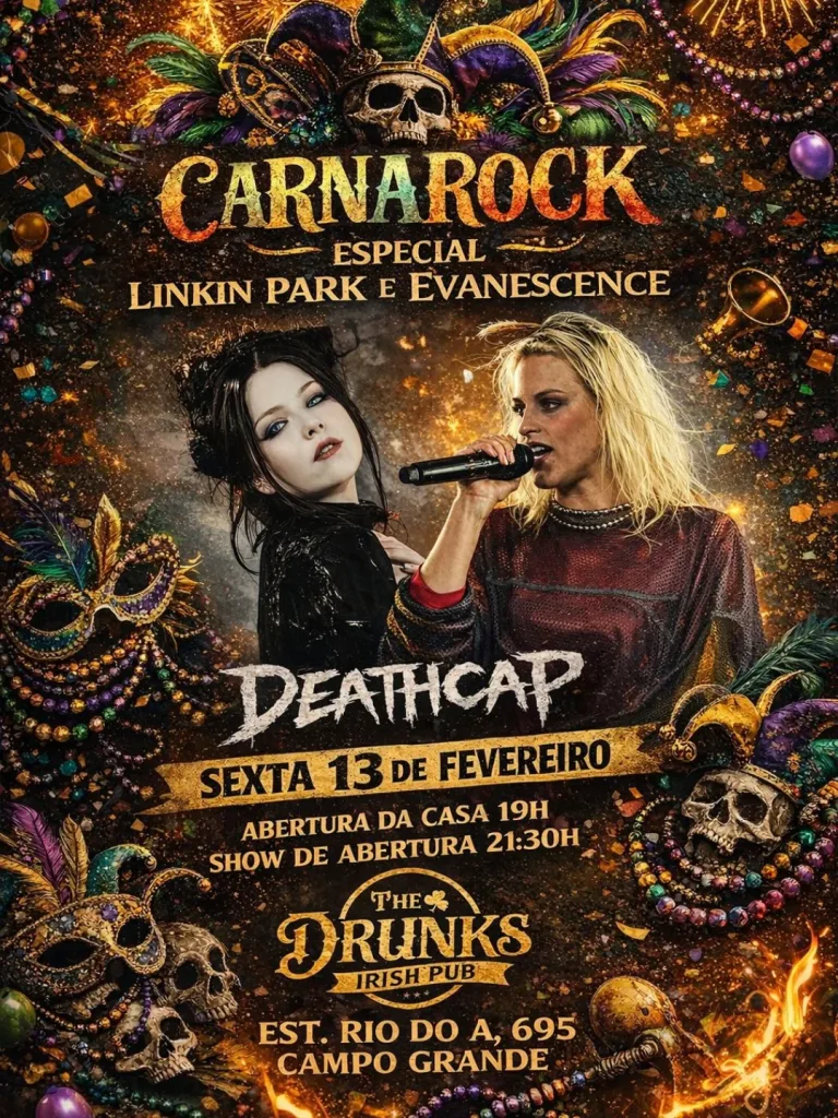 CARNAROCK Especial Linkin Park e Evanescence – 13/02/2026 (Sexta-Feira) – Drunks Pub | Rio de Janeiro / RJ