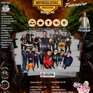 4º Encontro Nacional de Motociclistas de Baldim – 07/02/2026 (Sábado) – Praça Central de Baldim | Baldim / MG