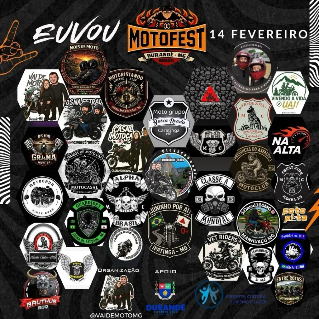 1º Durandé Moto Fest – 14/02/2026 (Sábado) – Praça Padre Geraldo Magalhães | Durandé / MG