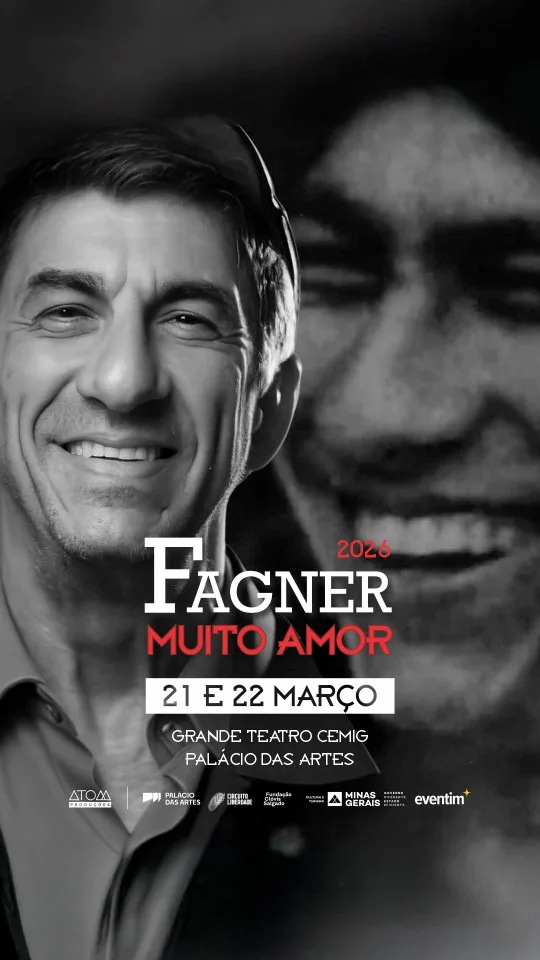 Fagner – Muito Amor (Belo Horizonte) – 21/03/2026 (Sábado) – Grande Teatro Cemig Palácio das Artes | Belo Horizonte / MG