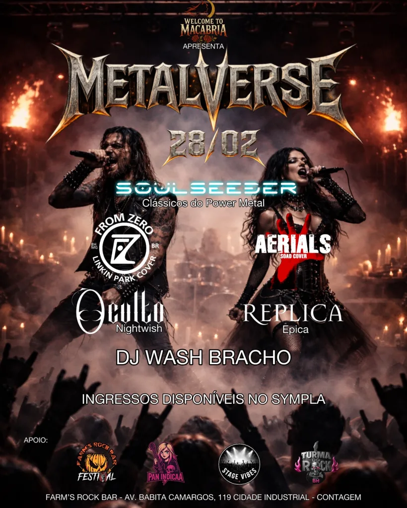 METALVERSE – 28/02/2026 (Sábado) – Farms Rock Bar | Contagem / MG