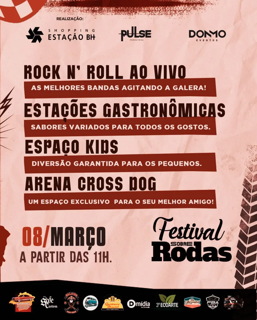 Festival Sobre Rodas 08/03 – Dia Nacional do Fusca – 08/03/2026 (Domingo) – Shopping Estação BH – Estacionamento G6 | Belo Horizonte / MG
